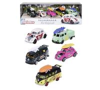 Majorette - Coches Premium Volkswagen The Originals con Partes en Metal, Escala 1:64, Con Licencia Oficial VW, Recibirás un set de 5 Vehículos VW (212055008)
