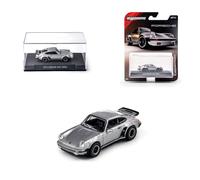 Majorette Collection 1975 Porsche 930 Turbo, Coche de Metal Gris Metalizado, Escala 1:64, Ruedas de Goma, Faros Transparentes, Expositor con Tornillo, Especial coleccionista, 14 años (8505001003)