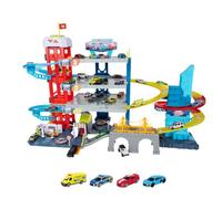 Majorette, Garaje 4 Plantas con Ascensor y 4 Coches Metálicos, +5 Años | Garaje de 4 plantas con ascensor motorizado, 40 plazas y 4 coches metálicos de 7,5 cm; gran zona de juego de 104 x 60 x 66 cm