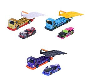 Majorette JDM Legends Transporter (Juego de 2 Coches de Juguete) - Camión con maqueta de Metal con Piezas Desmontables, selección aleatoria de 3 Juegos para niños a Partir de 3 años, 13 cm