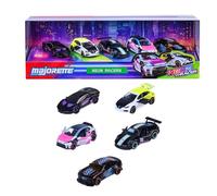 Majorette Coches de juguete Neon Racer - Juego de 5 fundidos a presión metal 1:64 multicolor
