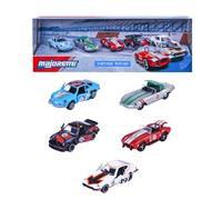 Majorette Kit de coches Vintage Racing - 5 coches metálicos de carreras con rueda libre y suspensión