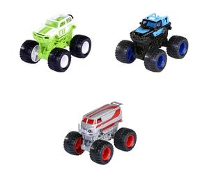 Majorette - Monster Rockerz (1 Coche de 7,5 cm) - Coche de Juguete de Monster Trucks Limited Edition 10 de Metal con Rueda Libre y dirección, selección aleatoria de 3 Coches para niños a Partir de 3
