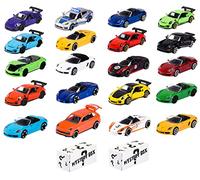 Majorette - Pack de 22 Coches de Juguete Marca Porsche, 7,5cm, Alto Nivel de Detalle y Realismo, Incluye 2 Exclusivos Vehículos Misteriosos (212058601)