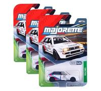 Majorette Racing Lancia Delta Integrale - Coche de coleccionista con Rueda Libre y Piezas Abiertas, Modelo de Rally detallado a Escala 1:64, Color Blanco, para coleccionistas y niños a Partir de 3