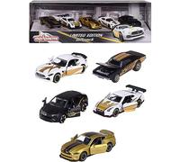 Majorette- Set 5 Vehículos de Juguete, Edición Limitada, Escala 1:64 (7,5cm), Maquetas Con Detalles Dorados, Fabricados en Metal Fundido a Presión, Ruedas Giratorias y Suspensión (212054031)