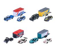 Majorette Trailer Ride Wild Racing 1:64 con 2 Coches de Metal. Set de 3 Piezas con Rueda Libre. Licencias Oficiales. Envío Aleatorio Entre 4 Modelos. A Partir de 3 Años (8502003001)