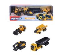 Majorette Volvo Construction 8503105000S06, 4 stuks geschenkverpakking, bouwvoer