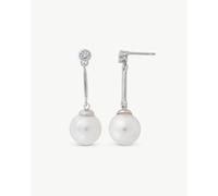 Majorica 12860.01.2.E00.000.1 Pendientes Mujer Plata Largos Perla 10 mm Presión Tamaño 30 mm