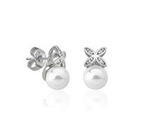 Majorica 16042.01.2.000.010.1 Pendientes de Mujer Plata Circonitas Presión Perla 8 mm.