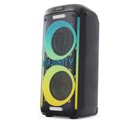 MAJORITY Altavoz portátil para fiestas y máquina de karaoke con micrófono con cable | Bluetooth, reproductor de MP3 USB/SD | Mic Echo, agudos, aumento de graves | TWS estéreo, luces LED | Sistema PA