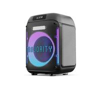 MAJORITY Altavoz portátil para fiestas y máquina de karaoke con micrófono con cable | Bluetooth, reproductor de MP3 USB/SD | Mic Echo, agudos, aumento de graves | TWS estéreo, luces LED | Sistema PA