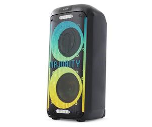 MAJORITY Altavoz portátil para fiestas y máquina de karaoke con micrófono con cable | Bluetooth, reproductor de MP3 USB/SD | Mic Echo, agudos, aumento de graves | TWS estéreo, luces LED | Sistema PA