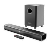 MAJORITY Barra de Sonido TV Naga 60 Plus | Audio 300W con Subwoofer Inalámbrico | Bluetooth 5.0, HDMI ARC, Óptico, USB | Montaje en Pared y Mando Incluido