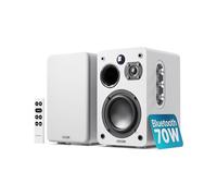 MAJORITY D70X Altavoces Autoamplificados Bluetooth with 70W Potencia | 2.0 Monitores de Estudio con Conos Fibra de Carbono | HiFi Altavoces Activos con HDMI ARC, Mando a Distancia y EQ (Blanco)