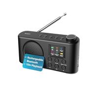 Majority Orwell Pro Radio a Pilas Portatil Digital Dab+ con Bluetooth FM, 40 Preset, 4 Botones Rápidos, 15h Bateria Recargable USB-C, Minuterie Sueño, 7 Bandas EQ, Pantalla LCD | Radio Cocina Pequeña