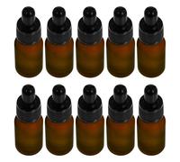MAJORMENCH 10 Botellas de Vidrio Gotero para Aceites Esenciales 10ml Marrón, Dispensador de Líquidos de Vidrio, Cierre Hermético, para Aromaterapia y Uso Doméstico