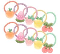 MAJORMENCH 10 Piezas de Cintas Pelo para Niñas Forma de Frutas, Elásticas y Resistentes, Accesorios de Acrílico para Cabello de Niñas Pequeñas Varios estilos