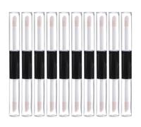 MAJORMENCH 10piezas Tubos Cosméticos de Brillo de Labios Doble Extremo Petg Transparentes con Tapones para DIY y Recarga Portátil