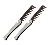 MAJORMENCH 2 Peines Plegables para Hombre Peine de Aceite para Cabello Graso Acero Inoxidable Herramienta de Peinado para Barbería y Uso Diario