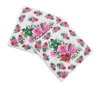 MAJORMENCH 20 Servilletas de Papel Flores Rosa para Boda y Cumpleaños, Diseño Único Estampado Floral, Material Papel, 33x33cm