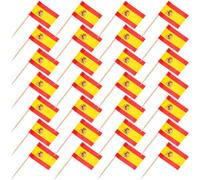 MAJORMENCH 200 Piezas de Banderillas Decorativas Amarillas de Material Sintético para Decoración de Cupcakes y Eventos de Empresa, Fáciles de Insertar