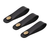 MAJORMENCH 3 Correas de Cuero para Guitarra y Ukelele, Soporte para Correa de Clavijero, Cierre Seguro, Color Negro, Accesorio para Guitarra Acústica, Eléctrica, Paquete de 3 Unidades