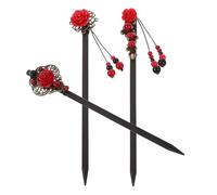 MAJORMENCH 3 Palillos de Madera Tradicionales Cabello Estilo Antiguo, Accesorios para Peinar el Cabello, Pack de 3 Piezas Estilo Único y Elegancia
