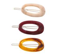 MAJORMENCH 3 Pinzas Pelo de Mármol Diseño Ovalado para Niñas y Mujeres, Hechas de Acrílico y Aleación, Ideales Peinado y Buen Agarre