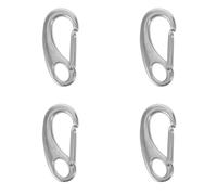 MAJORMENCH 4 Ganchos Rápidos de Acero Inoxidable para Cuerda, Superficie Lisa y Liberación Rápida, Ideales para Pesca Mar y Escalada, Color Plata