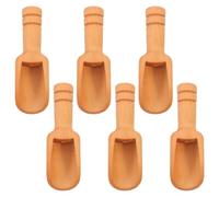 MAJORMENCH 6 Cucharas de Madera Pequeñas Diseño Rústico Mango Redondo Paquete de 6 Piezas para Sal y Especias Adecuado para Baño y Casa de Té