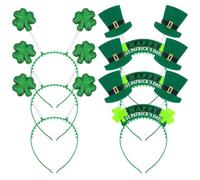 MAJORMENCH 6 Piezas Diadema para Fiesta de Festival, Aros Pelo Forma de Trébol Día de San Patricio, Plástico Verde, 6 Estilos, para Niñas y Fiestas de Disfraces Estilo Varios estilos