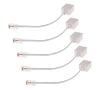 MAJORMENCH Adaptador de Cable de Línea Telefónica Rj45 a Rj11, Conector Analógico 8p4c a 6p4c, 5 Piezas, Extensor Ethernet para Teléfonos Fijos y Conexión de Red Doméstica y Oficina
