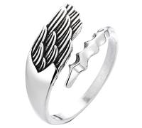 MAJORMENCH Anillo Abierto de Alas de Ángel para Mujeres y Hombres, Ajustable, de Metal Resistente, Estilo Kawaii, Tamaño Pequeño, Adecuado para Uso Diario y Regalos Obsequios