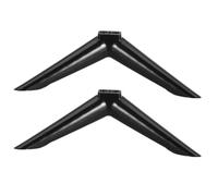 MAJORMENCH Base para Soporte de Televisión de Pantalla Plana con Tornillos, Estructura Ancha y Gruesa de Plástico Negro, Protección de Superficie y Fácil Acceso a Puertos, Paquete de 1 Par