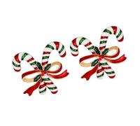 MAJORMENCH Broche Forma de Bastón y Gemas de Imitación, Accesorio Navideño Elegante para Ropa, Diseño Delicado y Tamaño Adecuado para Fiestas