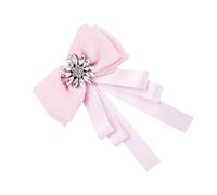 MAJORMENCH Broche para Camisa Mujer Lazo Rosa y Gemas de Imitación, Alfiler Decorativo Creativo para Ropa, Accesorio Elegante para Fiesta, Aniversario y Uso Informal