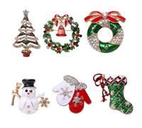MAJORMENCH Broches Navideños de Aleación con Diamantes Diseños de Muñeco Árbol Adornos para Fiesta y Ropa Mujer Accesorios Originales para Decoración Festiva