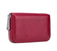 MAJORMENCH Cartera Anti-RFID para Tarjetas Pequeña, Diseño Compacto, Material Resistente, Color Vino, 12 Ranuras, Protección contra Robos Inalámbricos, Uso Diario y Viajes