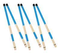 MAJORMENCH Cepillos de Percusión de Madera 3 Pares, 19 Varillas, Color Azul, Baquetas para Batería Profesionales, Accesorios para Instrumentos Musicales, Escobillas para Batería Jazz