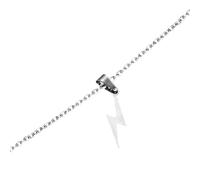 MAJORMENCH Collar de Hombre Hip-hop Colgante de Rayo en Acero Inoxidable, Diseño Creativo de Moda, Accesorio Urbano para Fiestas y Uso Diario, Talla Única, Color Metálico Brillante