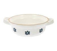 MAJORMENCH Cuenco de Cerámica Blanco con Doble Asa, Superficie Lisa y Acabado Fino de Estilo Japonés Adecuado para Vajilla de Cocina y Tazón de Fideos
