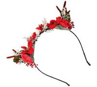 MAJORMENCH Diadema Navideña para Niñas Diseño de Cuernos de Reno, Adorno de Tela Clásico y Accesorio Festivo para Fiestas Familiares y Ambiente Navideño