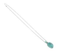 MAJORMENCH Difusor Colgante de Botella de Perfume de Cristal Natural Oval Irregular de Piedra Semipreciosa Aguamarina para Aromaterapia y Aceites Esenciales Collar Difusor Ligero para