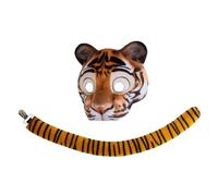 MAJORMENCH Disfraz De Tigre Con MáScara Realista Y Decorativa Para Carnaval Halloween Fiestas Cosplay Con Correa EláStica CóModa