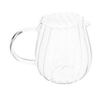MAJORMENCH Dispensador de Té de Vidrio Diseño de Rayas, Jarra Pequeña para Leche y Té, Material Resistente y Fácil de Usar, Adecuado como Obsequio