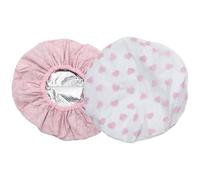MAJORMENCH Gorros de Ducha Mujer 2 Pcs Doble Capa Rosa y Corazón, Gorro Baño Antiestático para Cabello Largo, Protector Térmico sin Electricidad, Adecuado para Ducha y Capilar