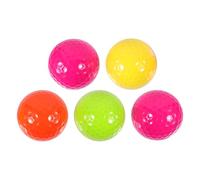 MAJORMENCH Juego de 5 Balones de Goma de Colores para Práctica de Golf, Ligeras y Seguras, Ideales para Principiantes y Ejercicios en Interiores
