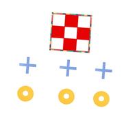 MAJORMENCH Juego de Suelo Tres en Raya Gigante Portátil para Niños y Adultos, con Tablero de Lona Resistente, Juego Familiar de Exterior E Interior, Adecuado para Viajes y Actividades