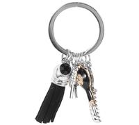 MAJORMENCH Llavero Colgante Peluquero Negro Cadena, Decoración para Bolsos y Mochilas, Accesorio Creativo Tijeras, Peine y Secador, Adecuado para Estilistas y Uso Diario